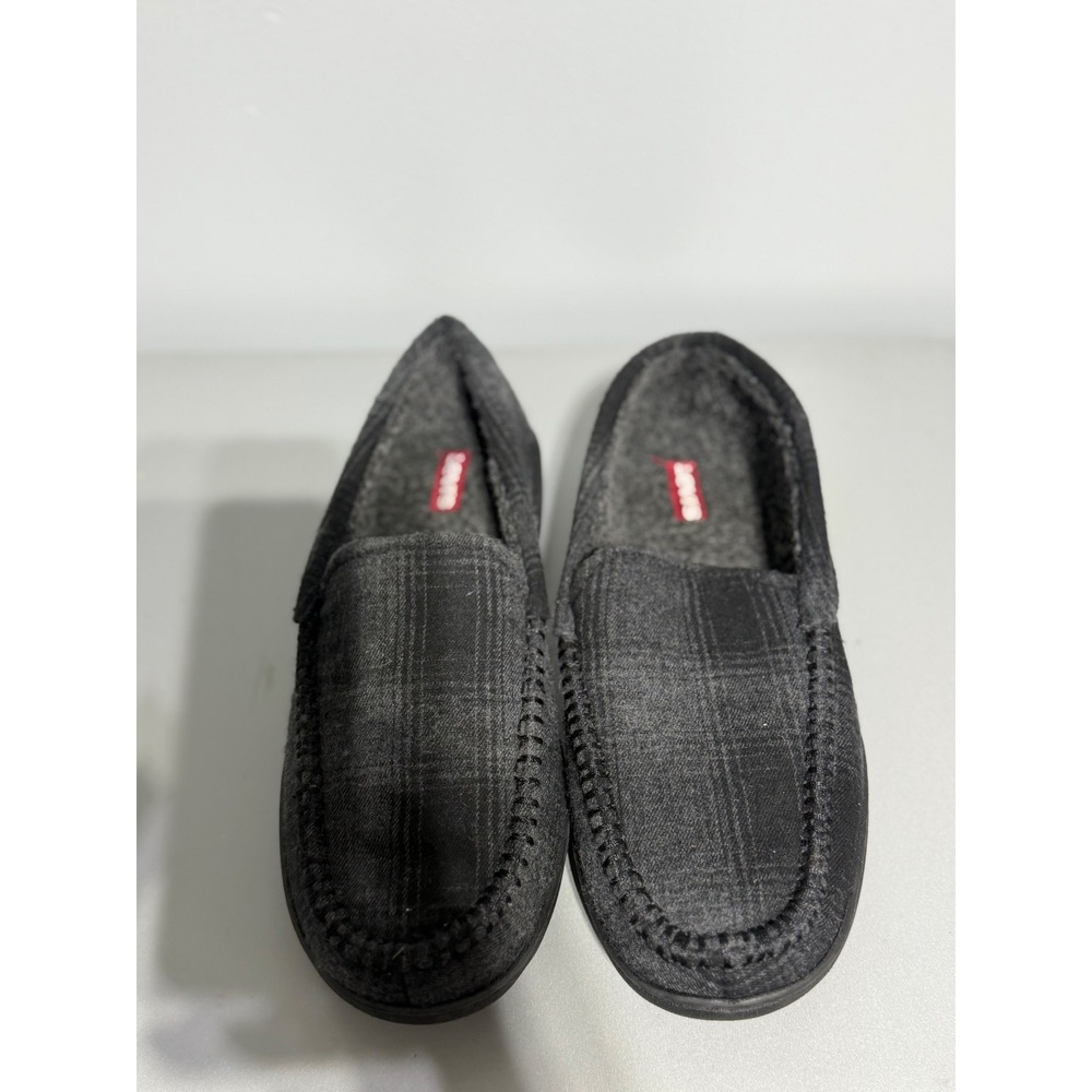 Levi's Fields Buffalo Men's L 9.5-10.5 Black Plaid Memory Foam Slippers New